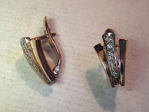 Серьги золотые 585 пробы С-103