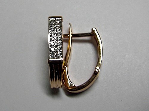 Серьги золотые классические с фионитами С-143