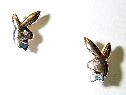 Серьги золотые зайчик плейбой PlayBoy С-053