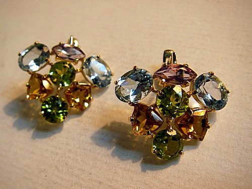 Серьги из золота итальянская вставка С-089