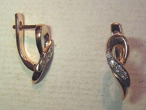 Женские серьги из золота слеза С-096